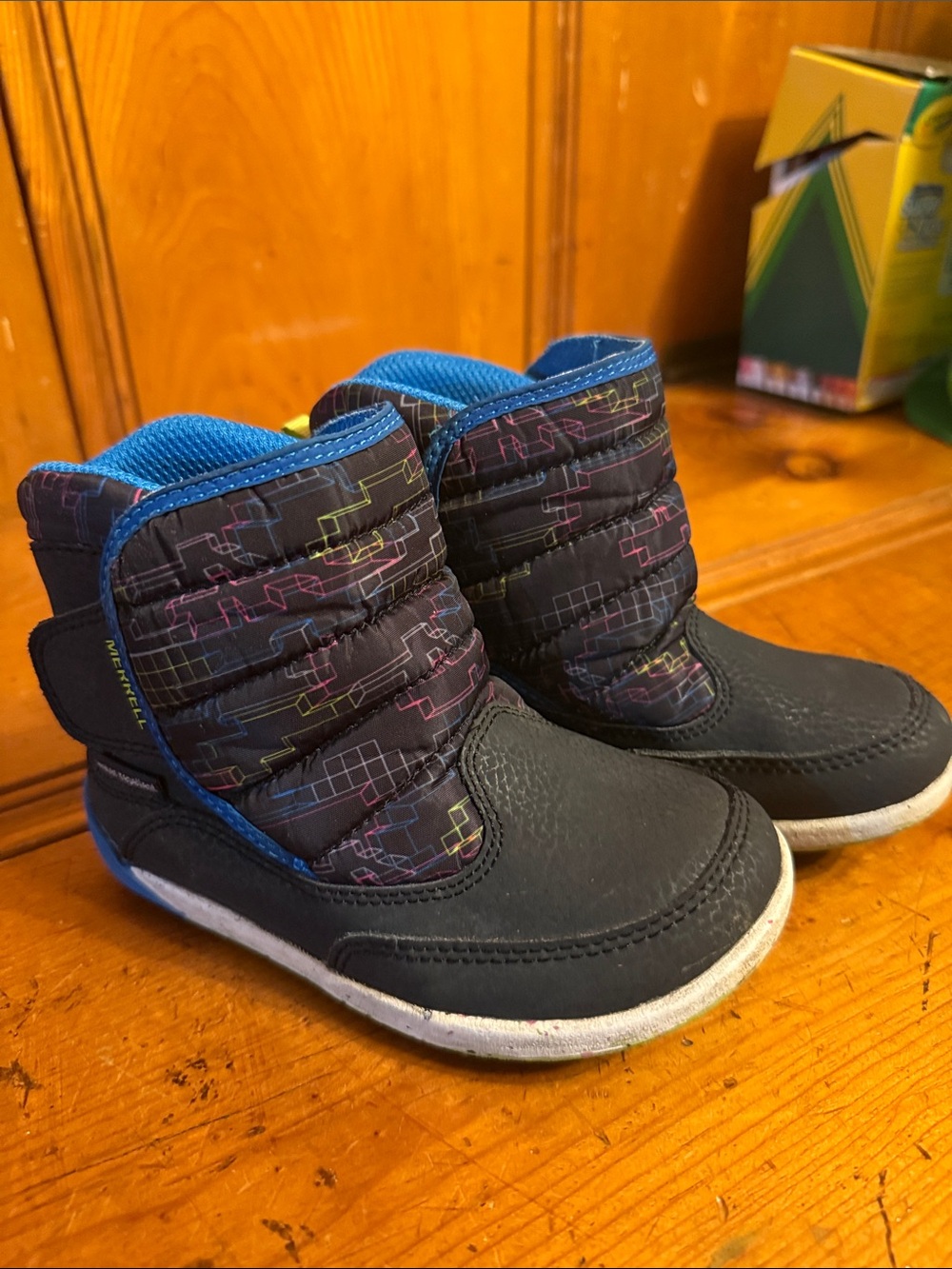 Merrell Navy and Blue Kids Waterproof Snow Boots 10T